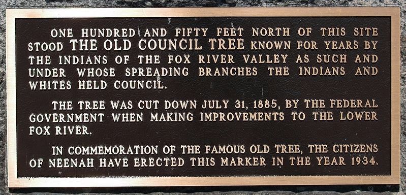 The Old Council Tree Marker image. Click for full size.
