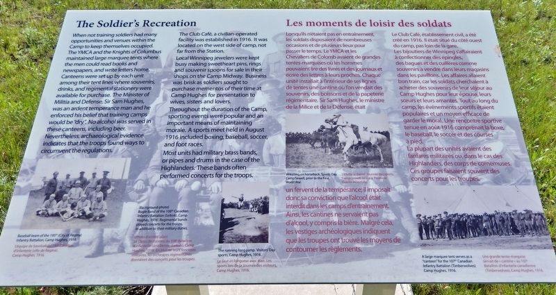 The Soldier's Recreation / Les moments de loisir des soldats Marker. Click for full size. The Soldier's Recreation / Les moments de loisir des soldats Marker image. Click for full size.