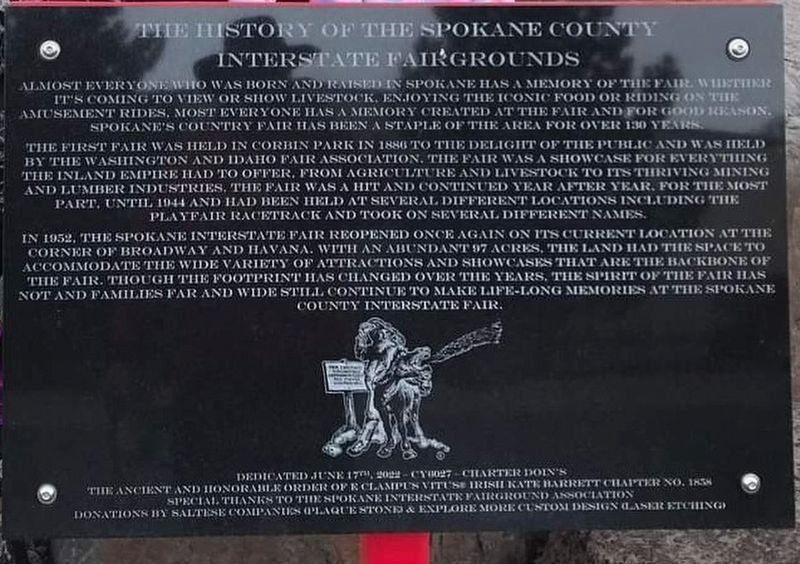 The History of the Spokane County Interstate Fairgrounds Marker image. Click for full size.