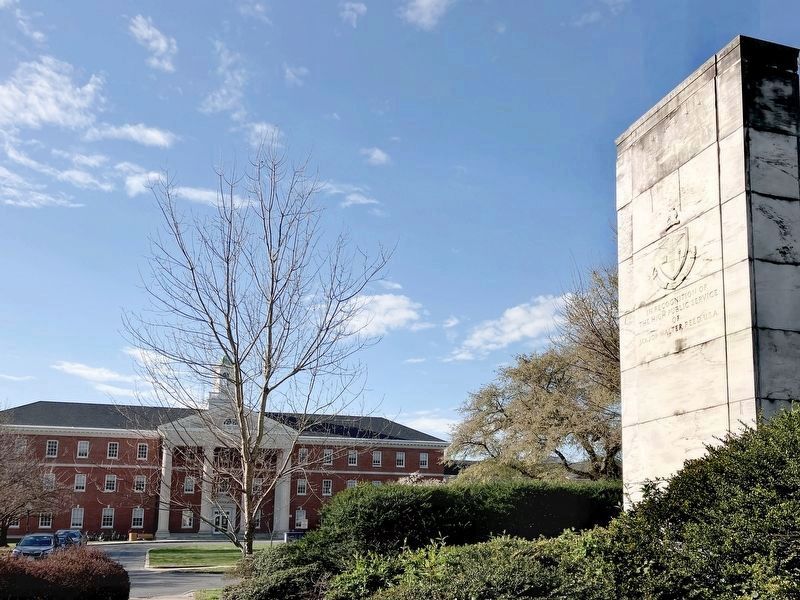 Walter Reed Memorial in Front of Delano Hall, now DC International School image. Click for full size.
