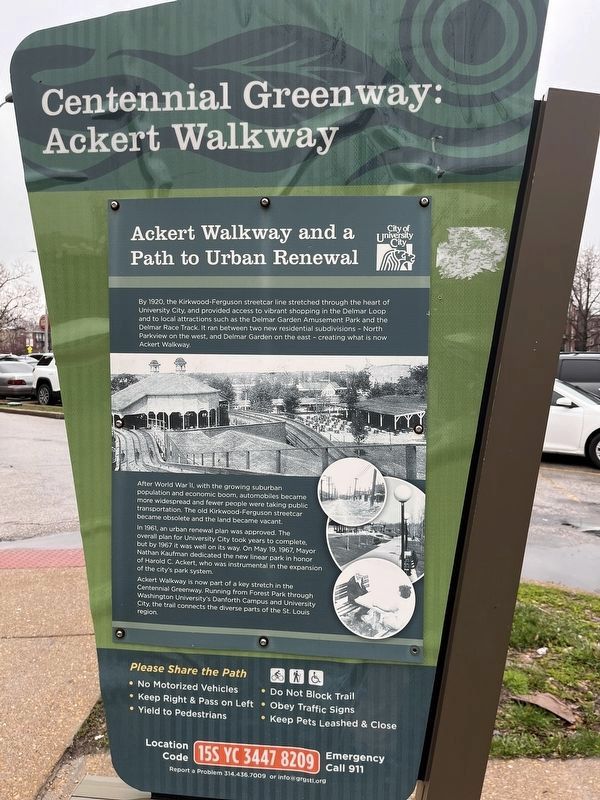 Ackert Walkway and a Path to Urban Renewal Marker image. Click for full size.