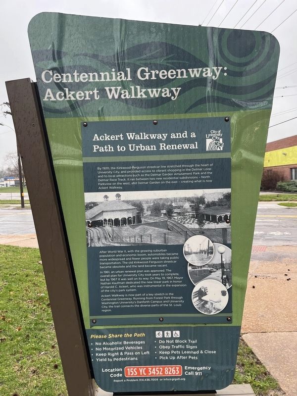 Ackert Walkway and a Path to Urban Renewal Marker image. Click for full size.