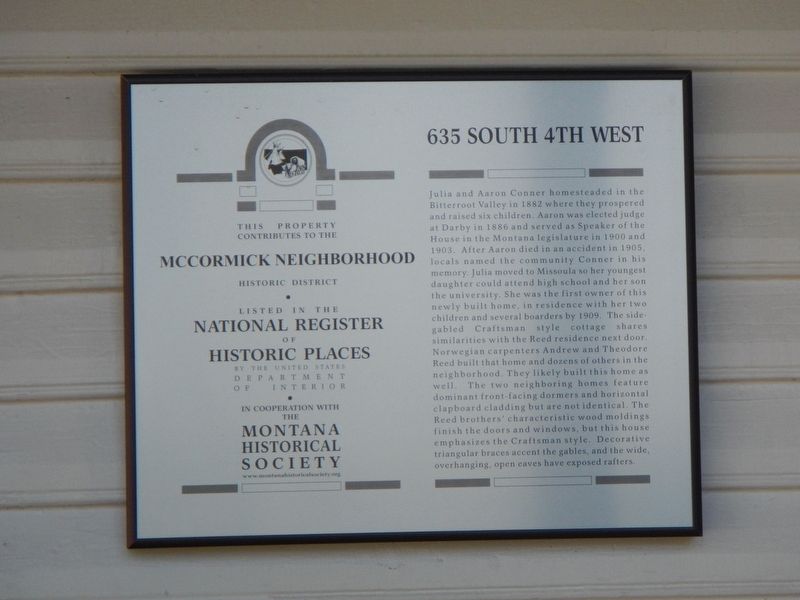 635 South 4th Street West Marker image. Click for full size.
