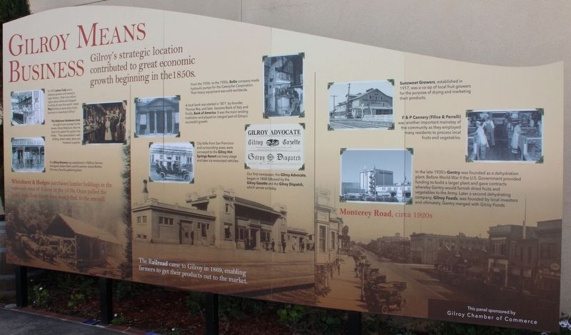 Gilroy Means Business Marker. Click for full size. Gilroy Means Business Marker image. Click for full size.