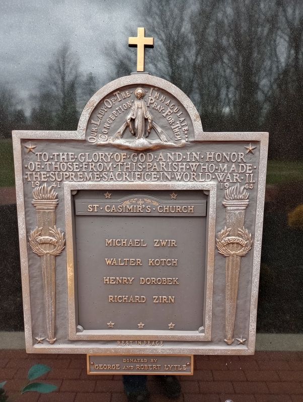St. Casimir's Church World War II Memorial Marker image. Click for full size.