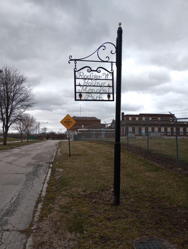 Rodger W. Young Memorial Park Sign image. Click for full size.