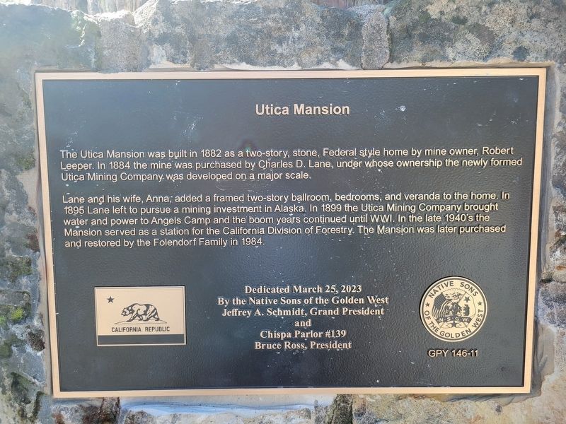 Utica Mansion Marker image. Click for full size.