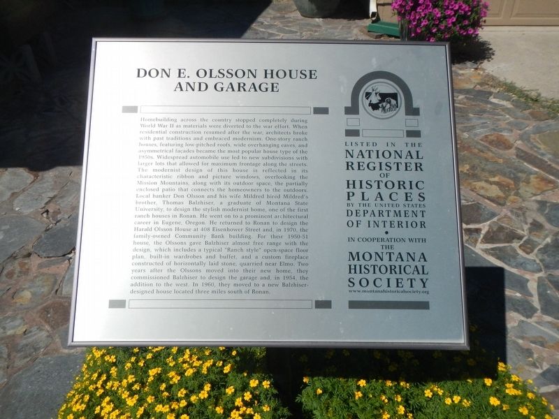 Don E. Olsson House and Garage Marker image. Click for full size.