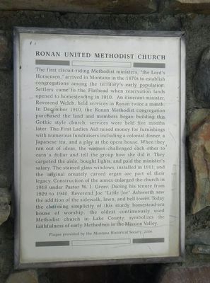 Ronan United Methodist Church Marker image. Click for full size.