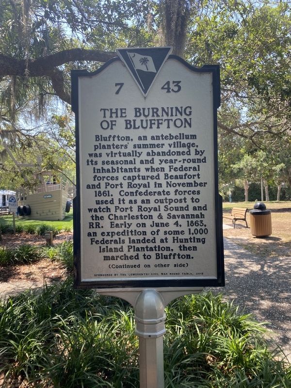 The Burning of Bluffton Marker, Side One image. Click for full size.