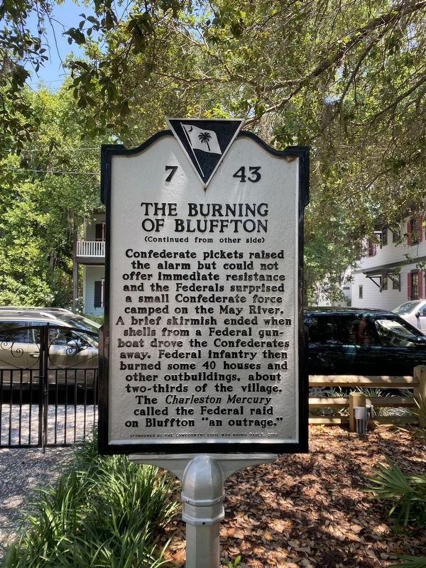 The Burning of Bluffton Marker, Side Two image. Click for full size.