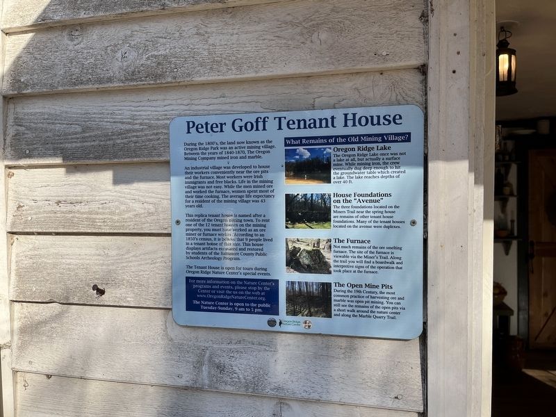 Peter Goff Tenant House Marker image. Click for full size.