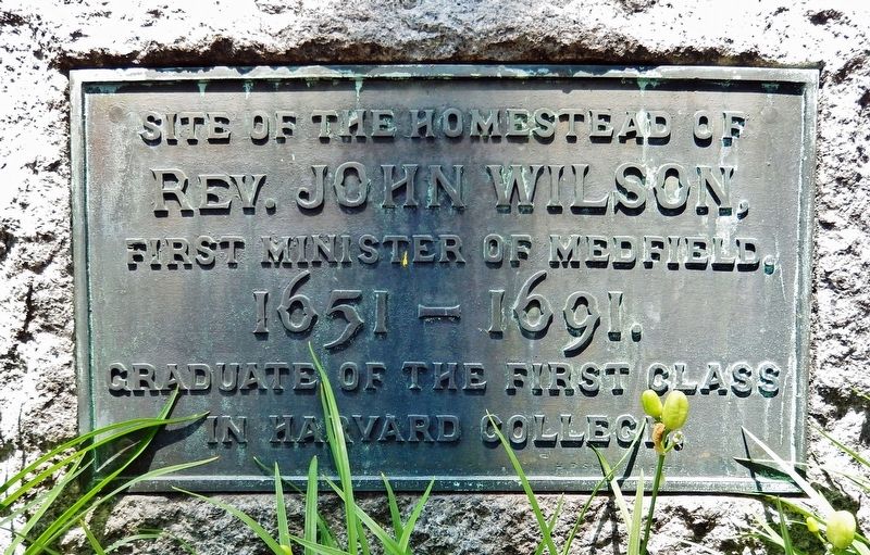 Site of the Homestead of Rev. John Wilson Marker image. Click for full size.