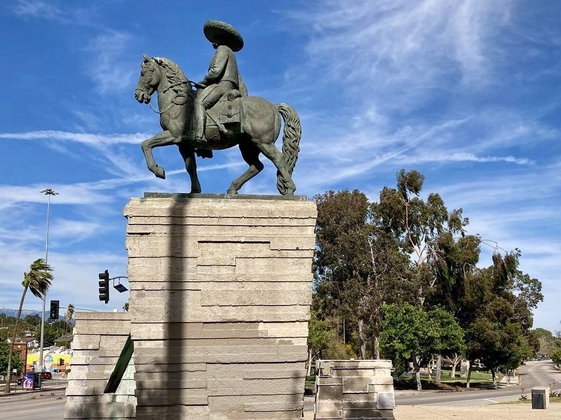 Emiliano Zapata Statue and Marker image. Click for full size.