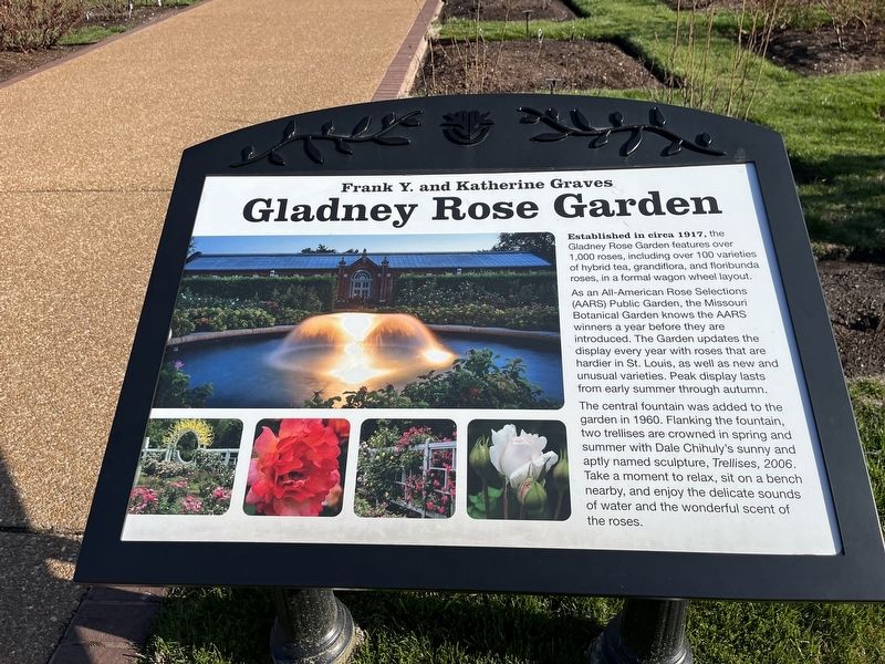 Frank Y. and Katherine Graves Gladney Rose Garden Marker. Click for full size. Frank Y. and Katherine Graves Gladney Rose Garden Marker image. Click for full size.