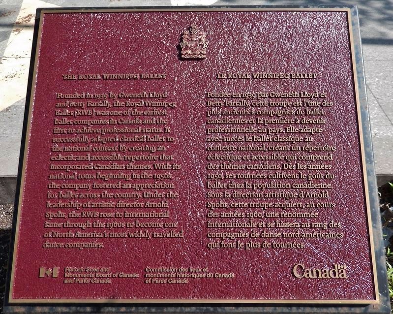 The Royal Winnipeg Ballet Marker image. Click for full size.