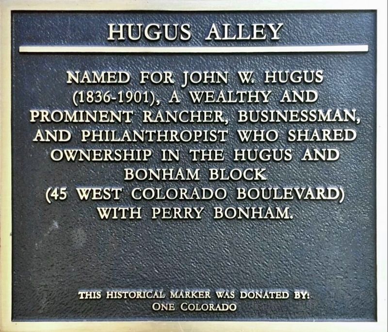 Hugus Alley Marker image. Click for full size.