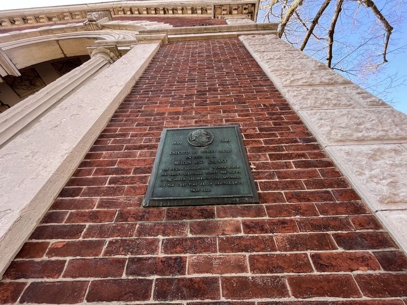 Erected by Henry Shaw in 1859 as a museum and library Marker. Click for full size. Erected by Henry Shaw in 1859 as a museum and library Marker image. Click for full size.