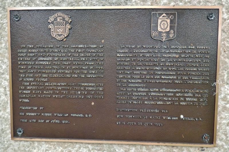 Sister Marguerite d’Youville Marker. Click for full size. Sister Marguerite d’Youville Marker image. Click for full size.
