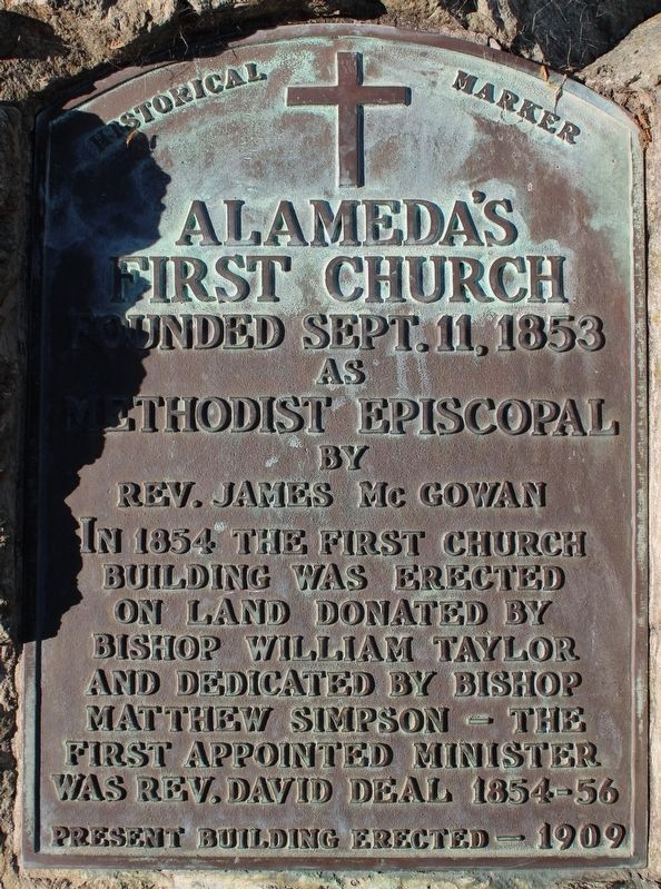 Alameda’s First Church Marker. Click for full size. Alameda’s First Church Marker image. Click for full size.
