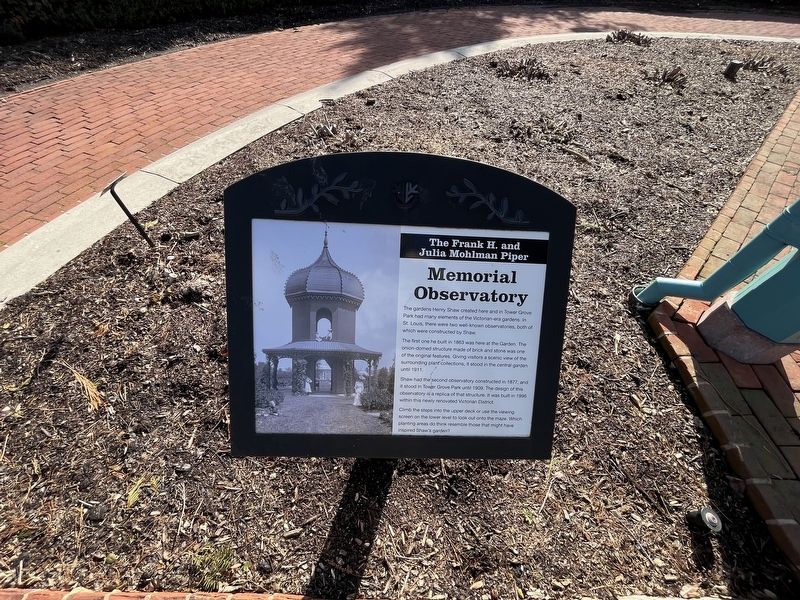 The Frank H. and Julia Mohlman Piper Memorial Observatory Marker image. Click for full size.
