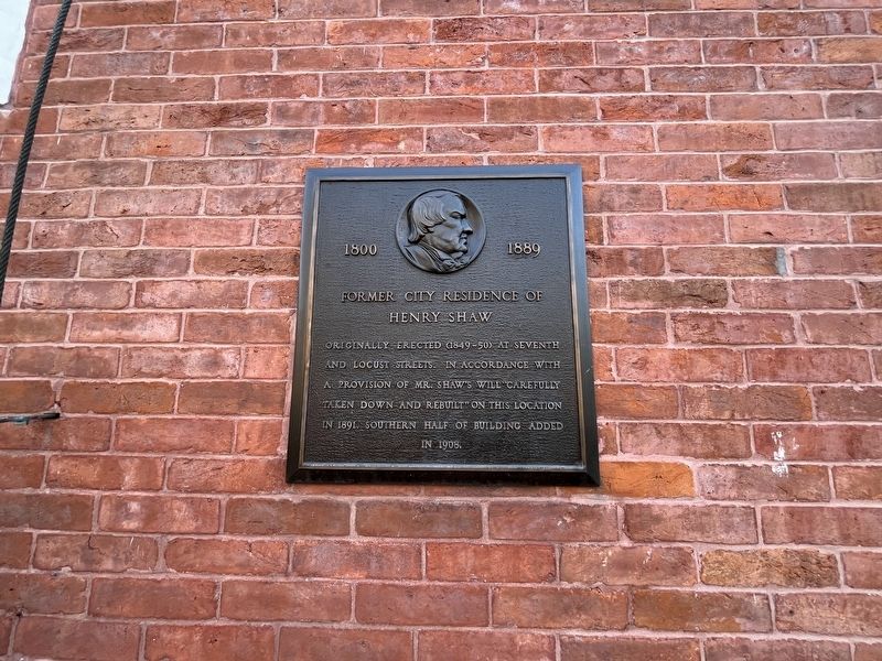 Former City Residence of Henry Shaw Marker image. Click for full size.
