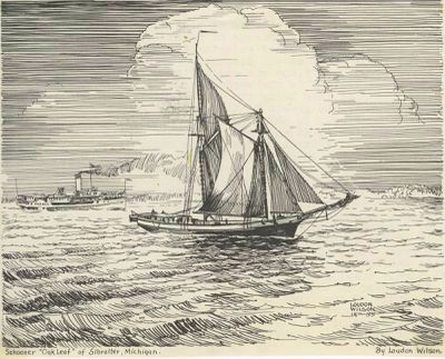 Schooner "Oak Leaf". Click for full size. Schooner "Oak Leaf" image. Click for full size.