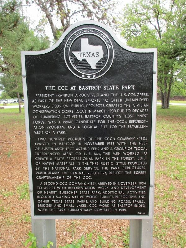 The CCC at Bastrop State Park Marker image. Click for full size.