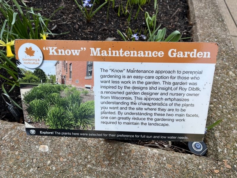"Know" Maintenance Garden Marker image. Click for full size.