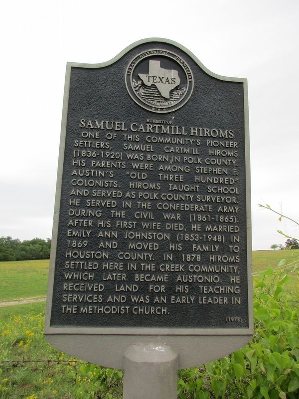 Homesite of Samuel Cartmill Hiroms Marker image. Click for full size.
