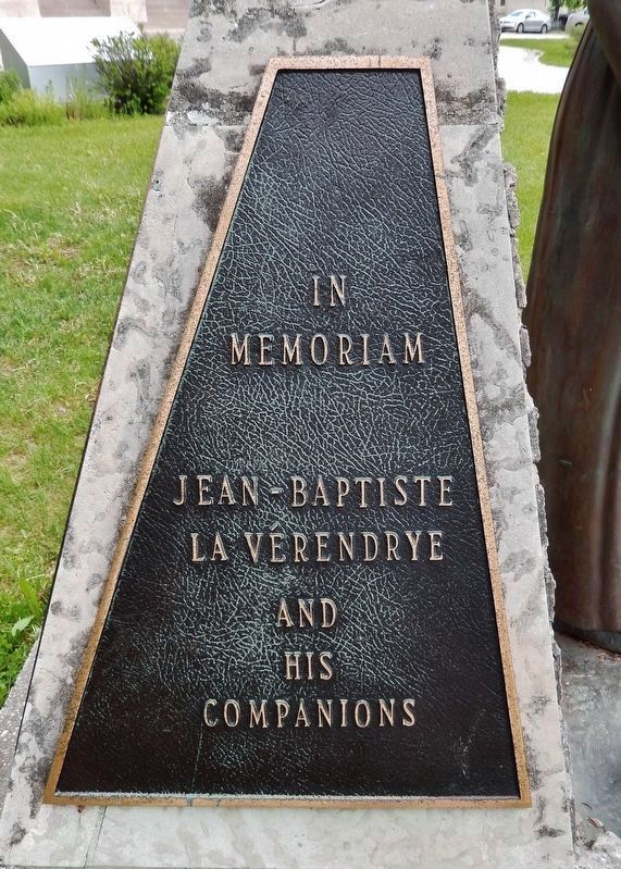 Jean Baptiste La V�rendrye and Jean-Pierre Aulneau Memorial (<i>west side</i>) image. Click for full size.
