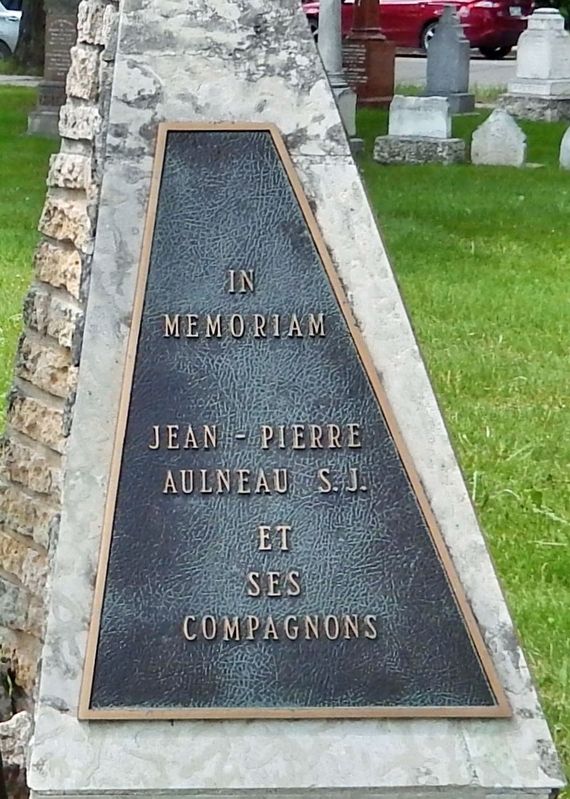 Jean Baptiste La Vrendrye and Jean-Pierre Aulneau Memorial (<i>east side</i>) image. Click for full size.