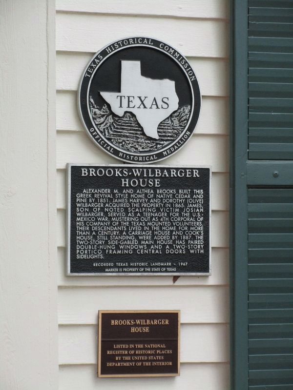 Brooks-Wilbarger House Marker. Click for full size. Brooks-Wilbarger House Marker image. Click for full size.