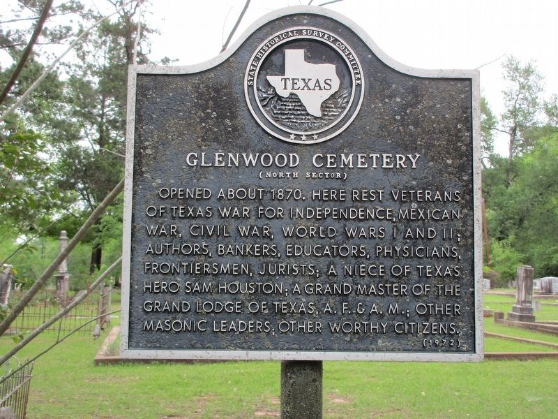 Glenwood Cemetery (North Sector) Marker image. Click for full size.