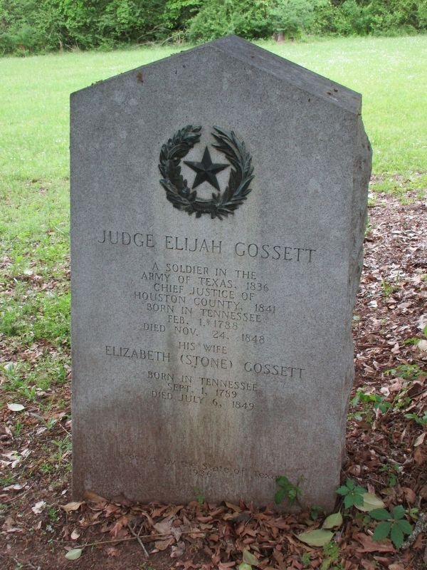 Judge Elijah Gossett Marker image. Click for full size.