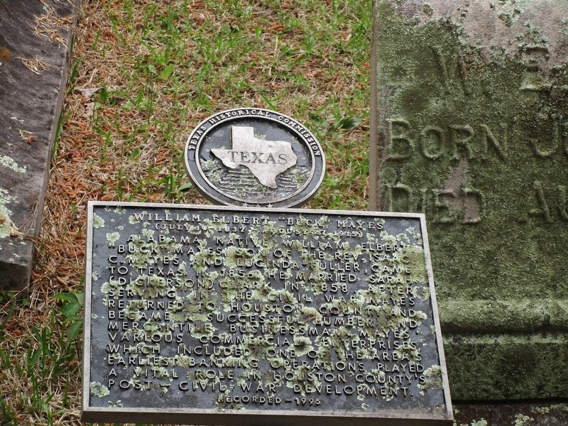 William Elbert "Buck" Mayes Marker. Click for full size. William Elbert "Buck" Mayes Marker image. Click for full size.