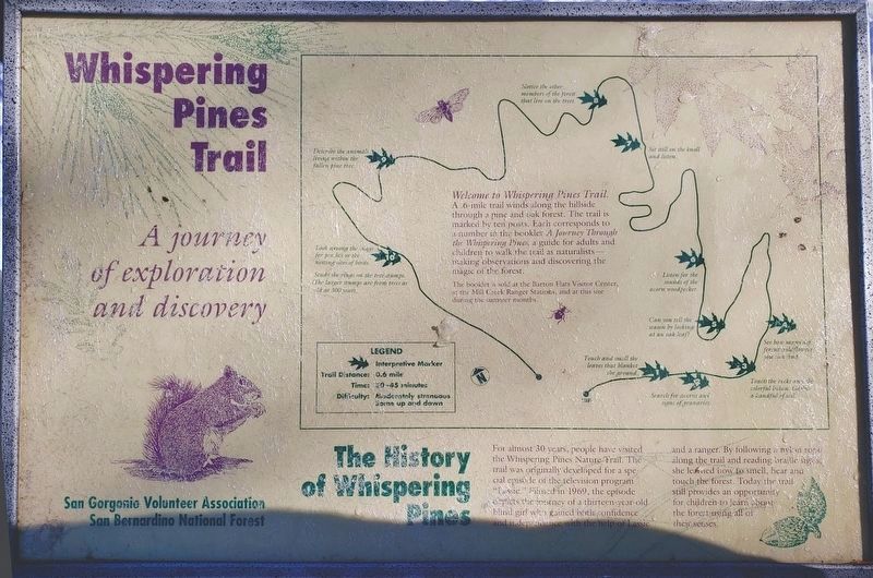 Whispering Pines Trail Marker image. Click for full size.