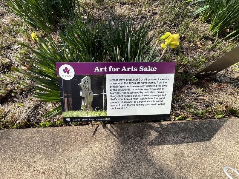 Art for Arts Sake Marker. Click for full size. Art for Arts Sake Marker image. Click for full size.