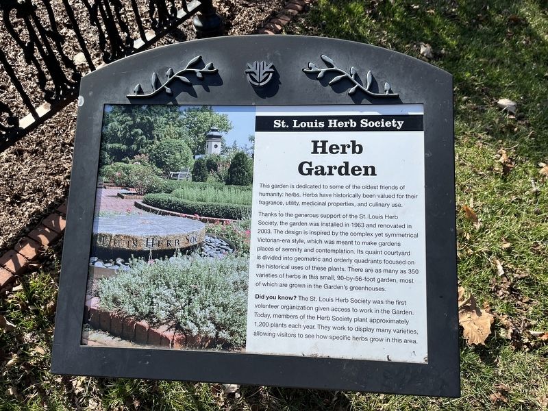 St. Louis Herb Society Herb Garden Marker image. Click for full size.