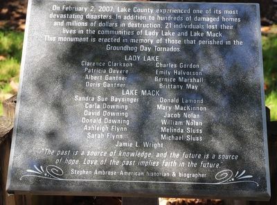Groundhog Day Tornados Monument Marker image. Click for full size.