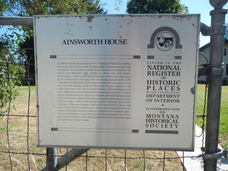 Ainsworth House Marker image. Click for full size.