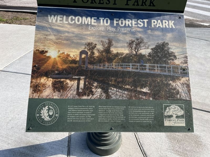 Welcome to Forest Park Marker image. Click for full size.