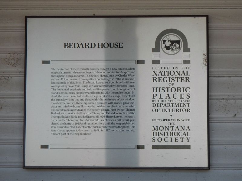 Bedard House Marker image. Click for full size.
