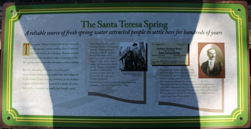 The Santa Teresa Spring Marker image. Click for full size.
