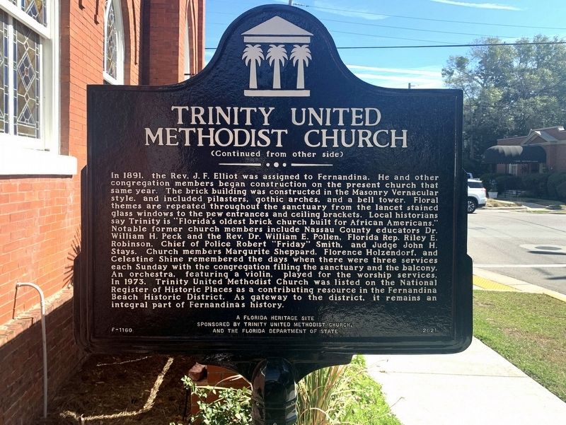 Trinity United Methodist Church Marker Side 2 image. Click for full size.