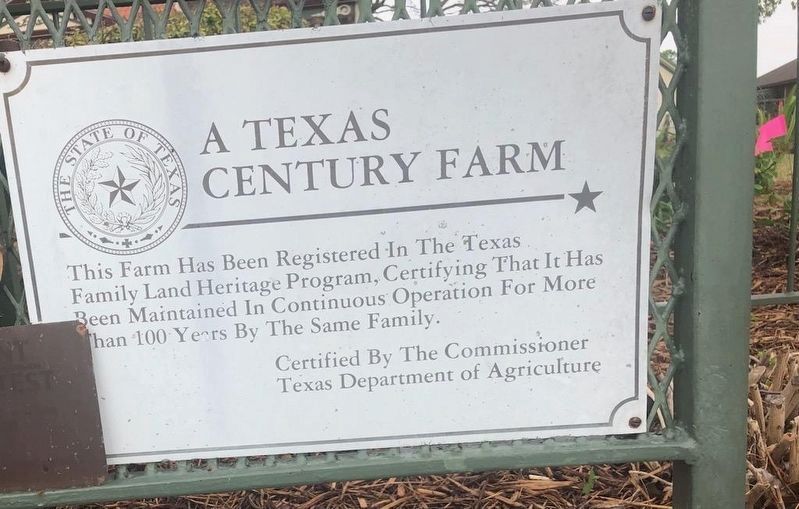 Texas Century Farm sign image. Click for full size.