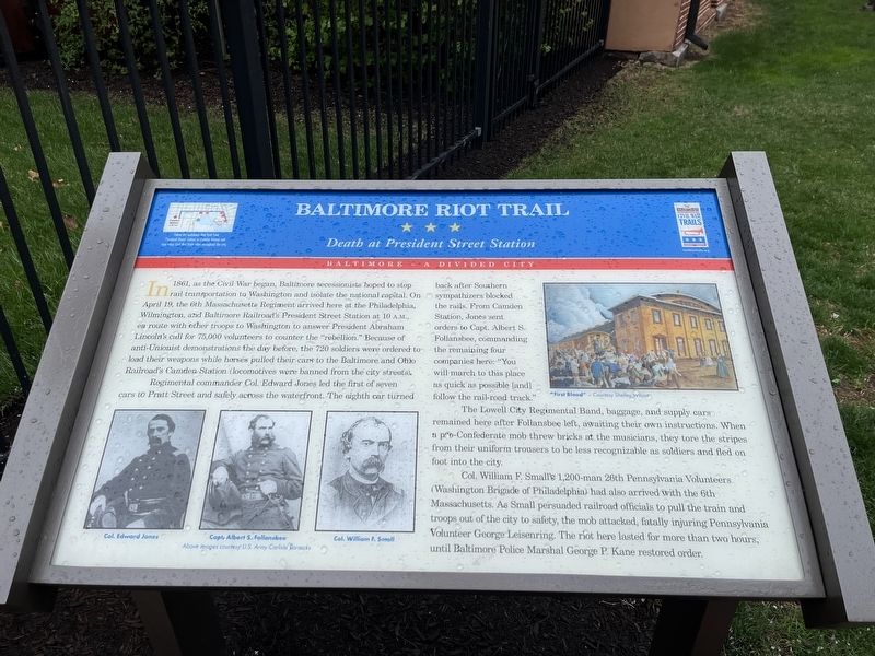 Baltimore Riot Trail Marker. Click for full size. Baltimore Riot Trail Marker image. Click for full size.