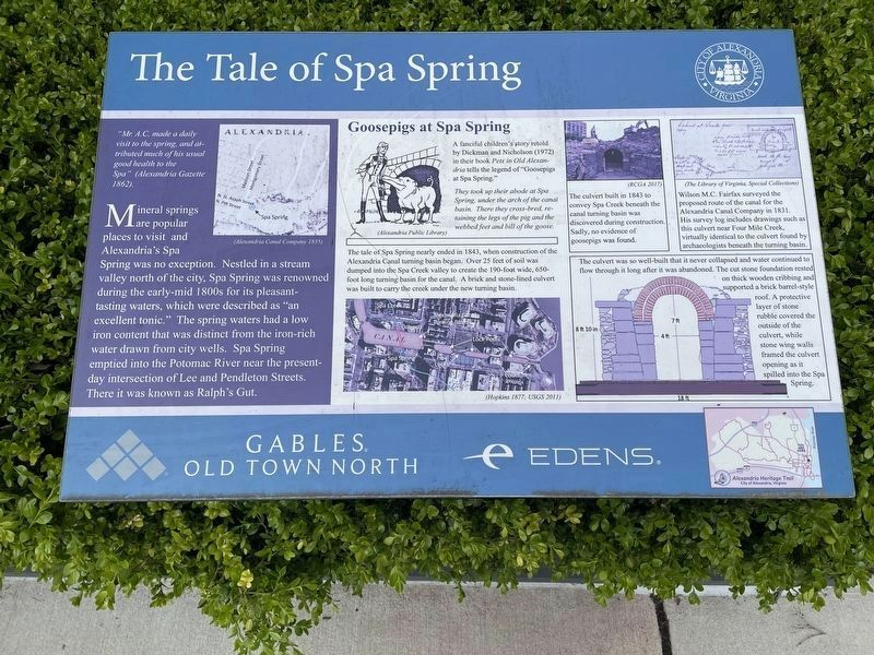 The Tale of Spa Spring Marker. Click for full size. The Tale of Spa Spring Marker image. Click for full size.