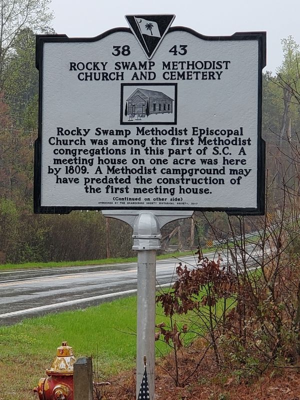 Rocky Swamp Methodist Church and Cemetery Marker image. Click for full size.