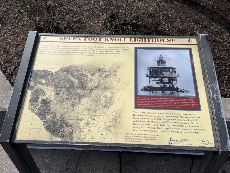 Seven Foot Knoll Lighthouse Marker. Click for full size. Seven Foot Knoll Lighthouse Marker image. Click for full size.